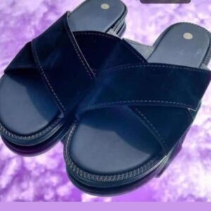 Ghana Made Men's Slippers ( Suede Black)