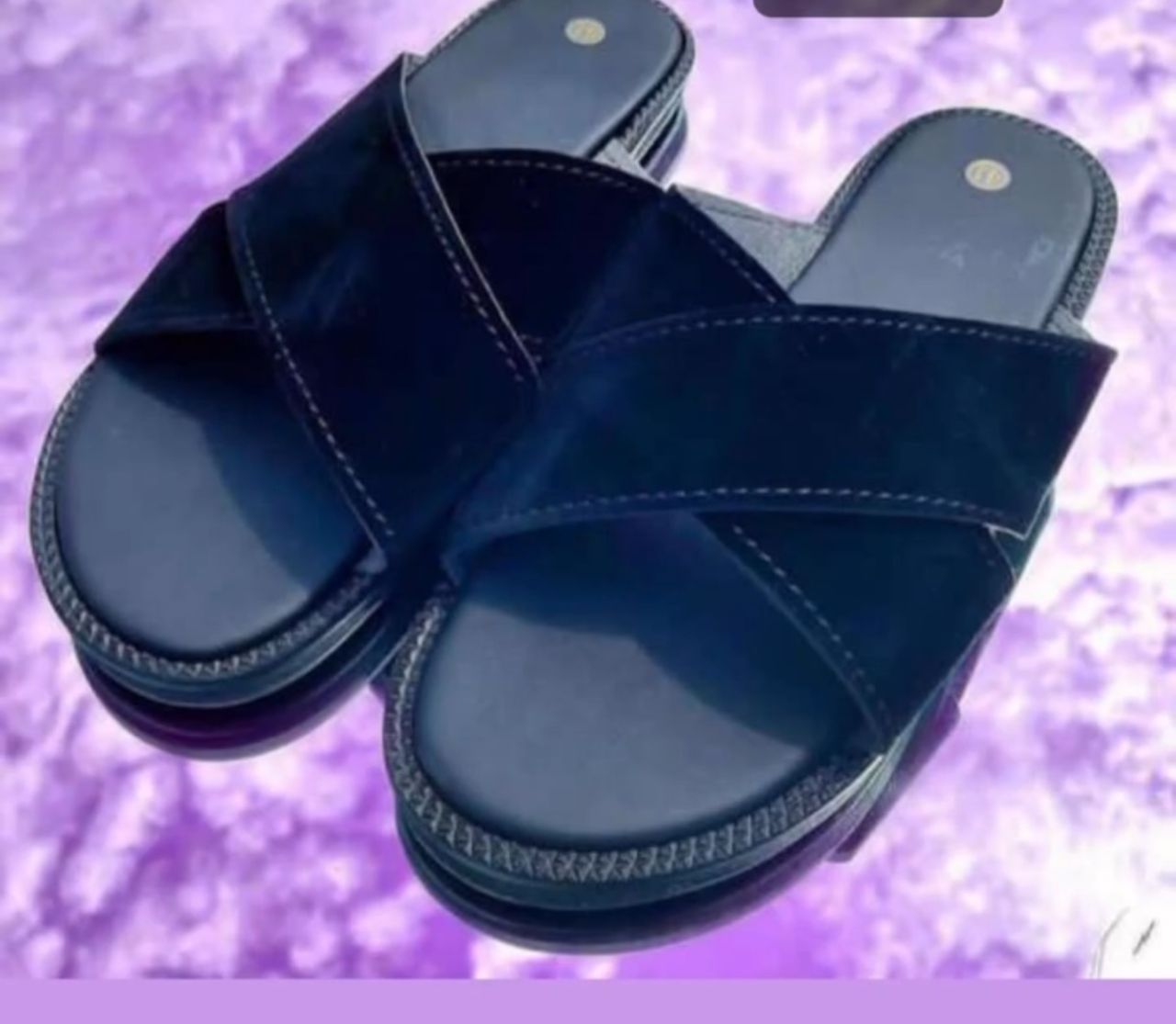 Ghana Made Men's Slippers ( Suede Black) 1 Ghana Made Men's Slippers ( Suede Black)