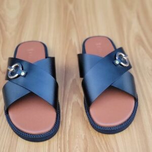 Ghana Made Men's Slippers (Plain Black)