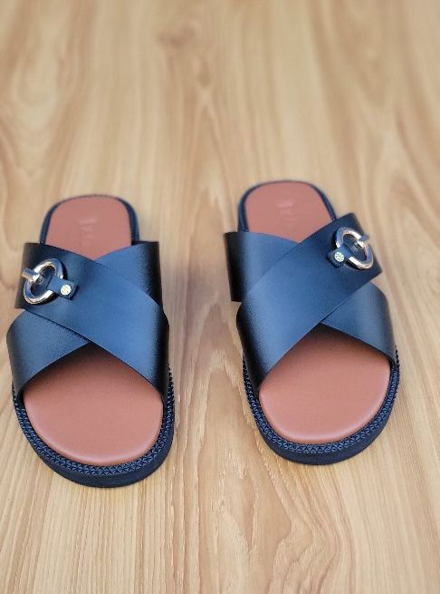 Ghana Made Men's Slippers (Plain Black) 1 Ghana Made Men's Slippers (Plain Black)